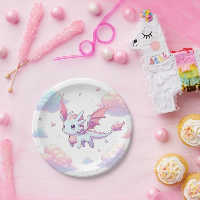Assiettes En Carton Baby shower Dragon mou (Fête)