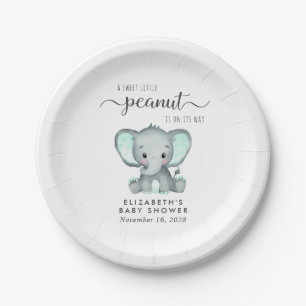 Assiettes En Carton Baby shower Eléphant mignon