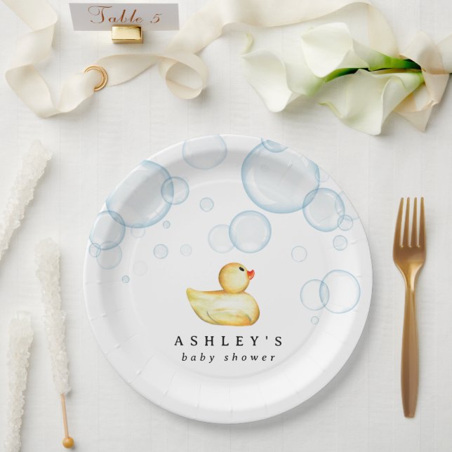 Assiettes En Carton Baby shower en caoutchouc (Mariage)