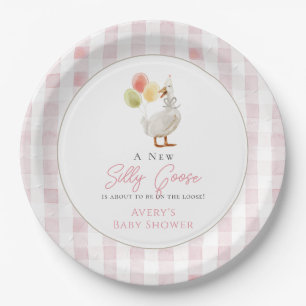 Assiettes En Carton Baby shower En vichy rose oie sot