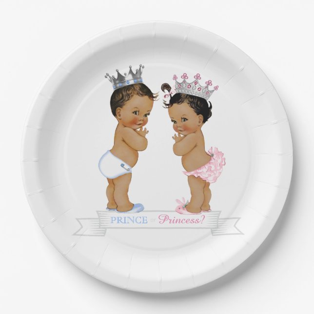 Assiettes En Carton Baby shower Ethnic Prince Princess (Devant)