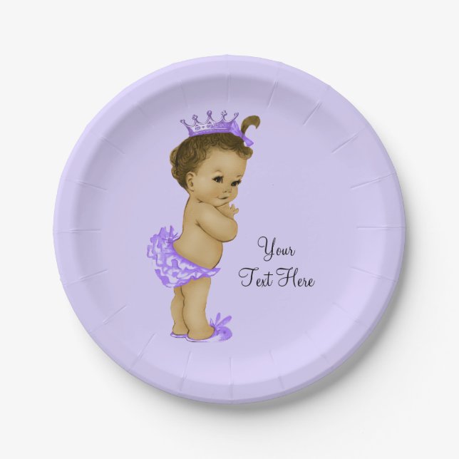Assiettes En Carton Baby shower ethnique Princesse (Devant)