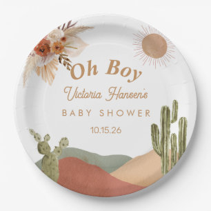 Assiettes En Carton Baby Shower Fille ou Garçon dans le désert du sud-