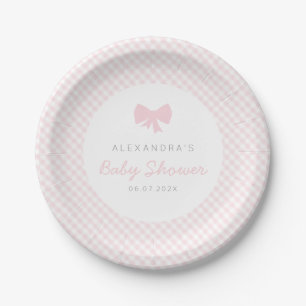 Assiettes En Carton Baby shower fille rose en vichy