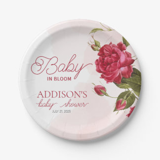 Assiettes En Carton Baby shower Fleur sauvage bébé en fleurs