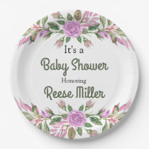 Baby shower floral aquarelle