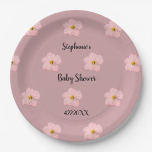 Assiettes En Carton Baby shower floral rose Petunia Motif Artsy 2024