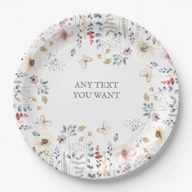ASSIETTES EN CARTON BABY SHOWER, FLORALE, INVITAT BABY SHOWER BOTANIQU (Devant)