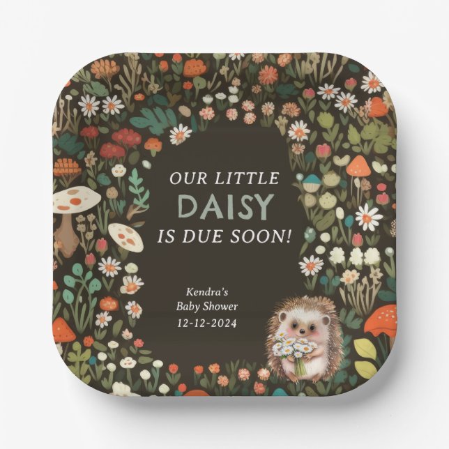 Assiettes En Carton Baby shower forestier animal Daisy Woodland (Recto)