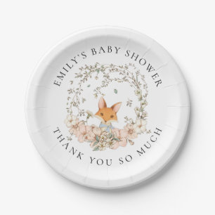 Assiettes En Carton Baby shower garçon vintage Merci Fox migny