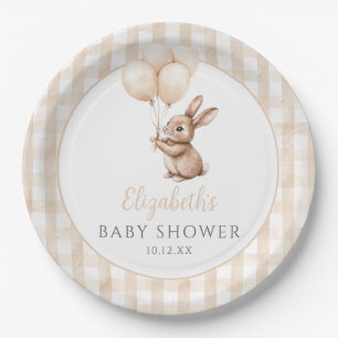 Assiettes En Carton Baby Shower Genre Neutre Petits Ballons Lapin