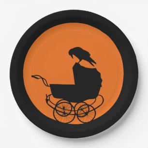 Assiettes En Carton Baby shower Goth-Horror