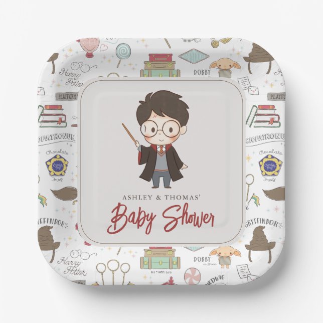 Assiettes En Carton Baby shower Harry Potter simple (Recto)