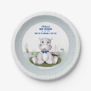 Assiettes En Carton Baby shower hippo