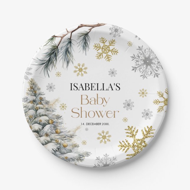 Assiettes En Carton Baby shower hiver (Devant)