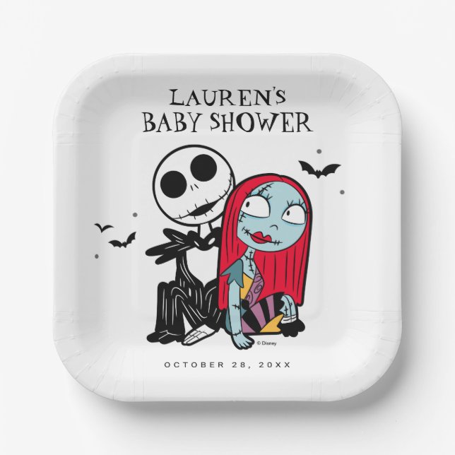 Assiettes En Carton Baby shower Jack & Sally (Recto)