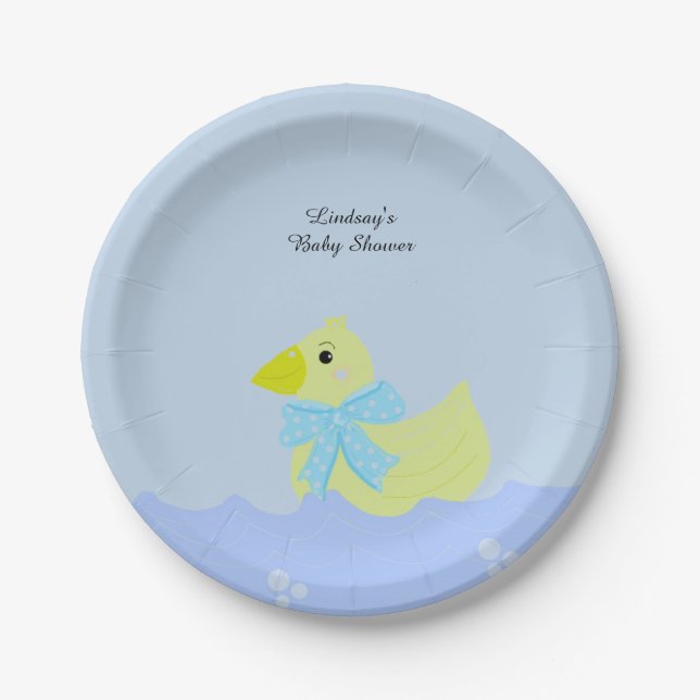 Assiettes En Carton Baby shower jaune canard (Devant)