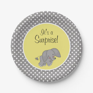 Assiettes En Carton Baby shower jaune mignon de neutre de genre