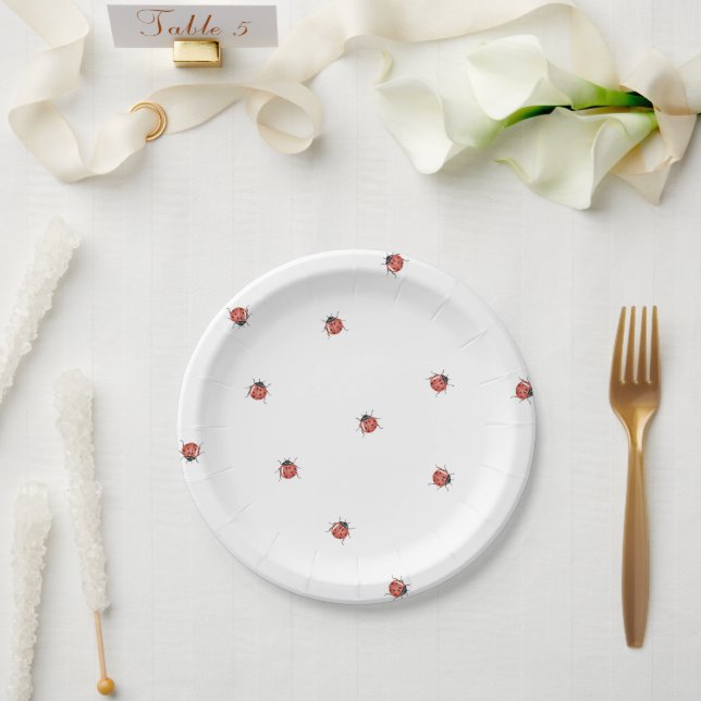 Assiettes En Carton Baby shower Ladybug mignon (Mariage)