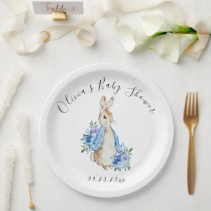 Assiettes En Carton Baby shower lapin lapin Blue Peter