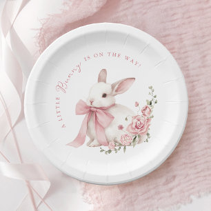 Assiettes En Carton Baby Shower Lapin Rose Mignon