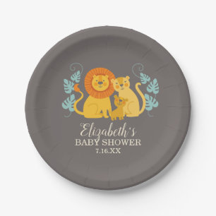 Assiettes En Carton Baby shower Lion Safari Jungle