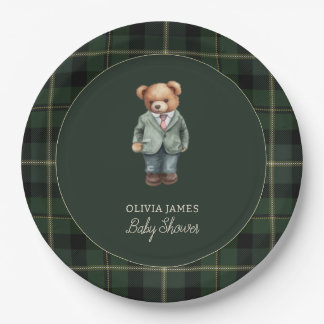 Assiettes En Carton Baby-shower luxe ours en peluche