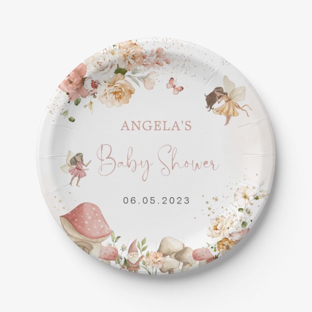 Assiettes En Carton Baby shower Magique Fairy Garden (Devant)