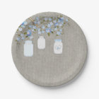 Baby shower Mason bleu Jar Burlap