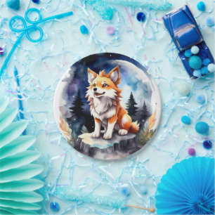 Assiettes En Carton Baby shower mignon Wolf Pup