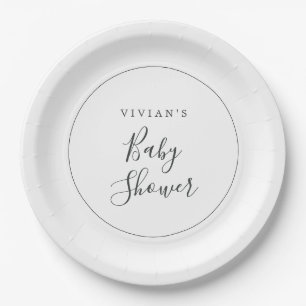 Assiettes En Carton Baby shower minimaliste