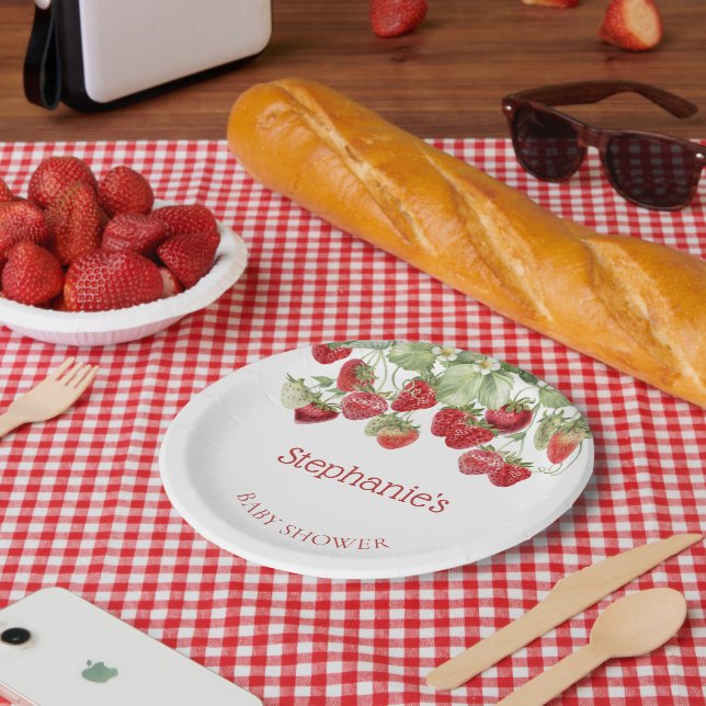 Assiettes En Carton Baby shower moderne Berry Sweet (Pique-nique)