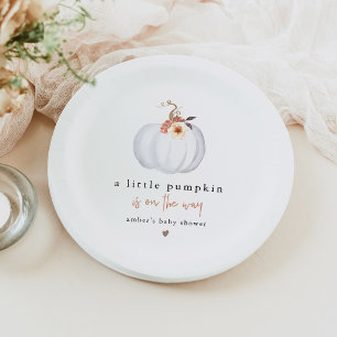 Assiettes En Carton Baby Shower Moderne Rustique Petite Citrouille