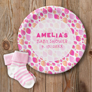 Assiettes En Carton Baby shower Motif de bimbo rose Balloon