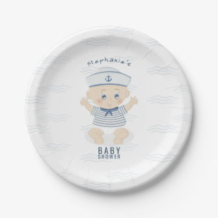 Assiettes En Carton Baby shower Nautical Baby Boy