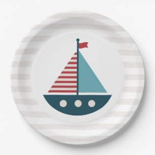 Assiettes En Carton Baby shower nautique