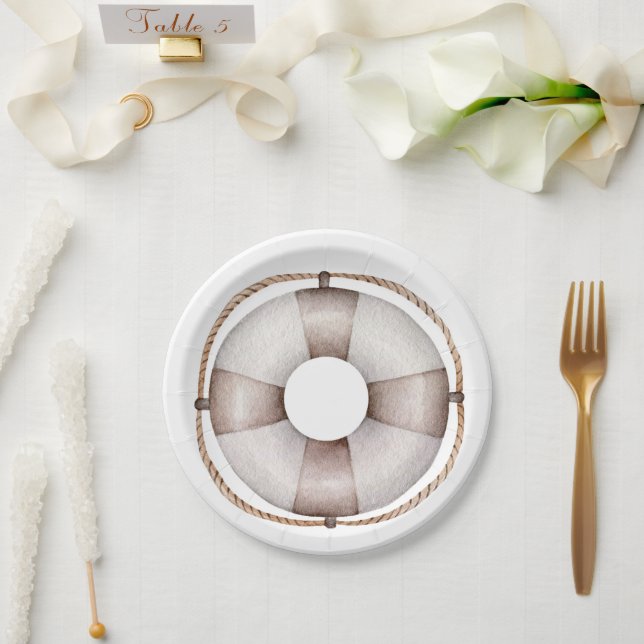 Assiettes En Carton Baby shower nautique (Mariage)