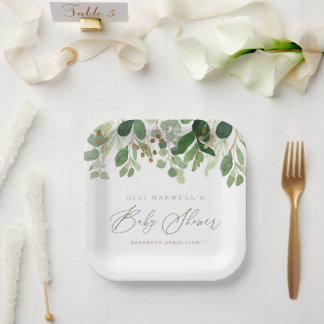 Assiettes En Carton Baby shower neutre pour les animaux des bois