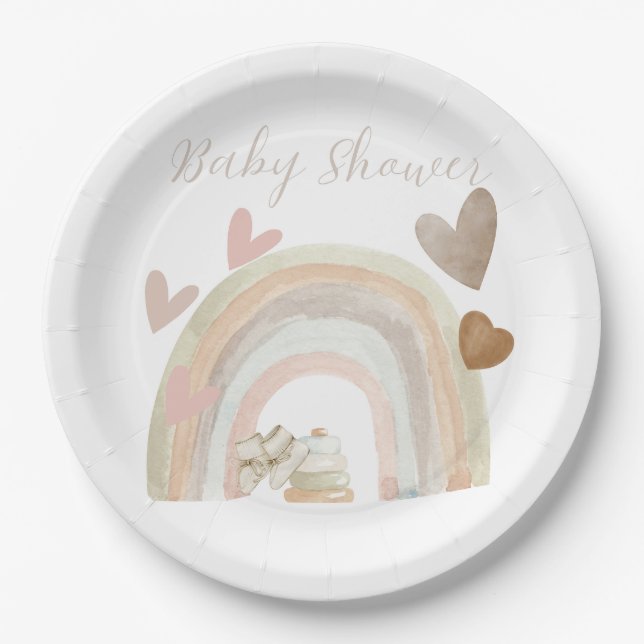 Assiettes En Carton Baby shower non sexiste (Devant)