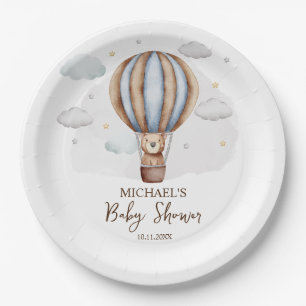 Assiettes En Carton Baby shower nuages d'ours en peluche à air chaud