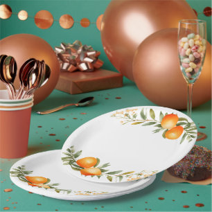 Assiettes En Carton Baby shower Oranges Little Cutie
