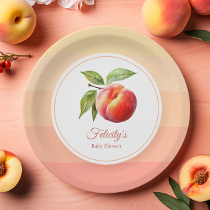 Assiettes En Carton Baby shower Peach Fuzz