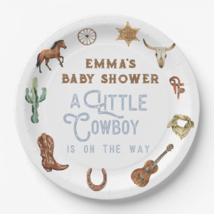 Assiettes En Carton Baby shower photo Western Little Cowboy