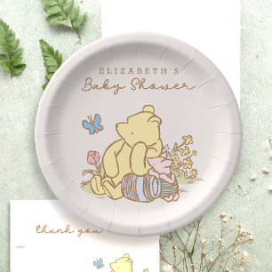Assiettes En Carton Baby shower Pooh & Piglet classique