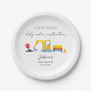 Assiettes En Carton Baby shower pour garçons du chantier de constructi