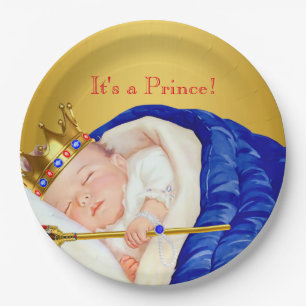 Assiettes En Carton Baby Shower Prince Royal