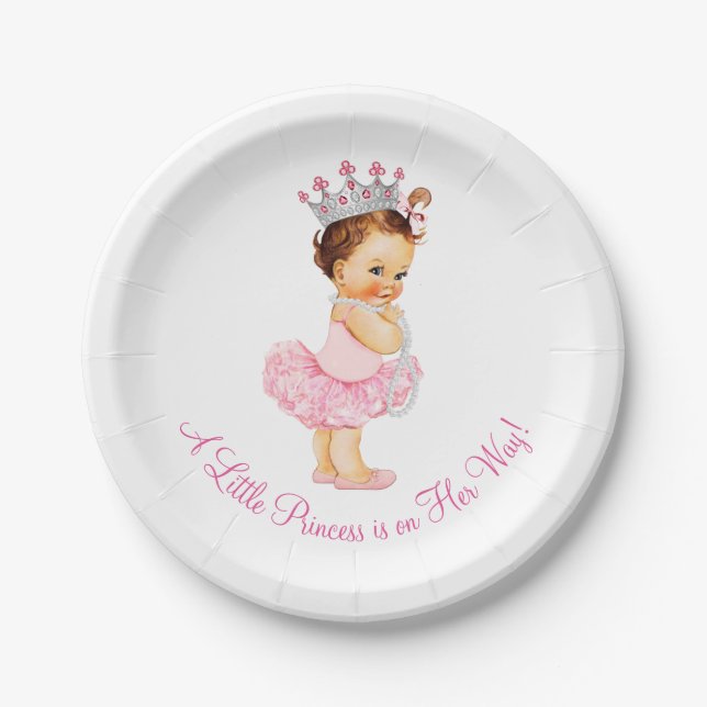 Assiettes En Carton Baby shower Princess Ballerina Tutu Pearls (Devant)