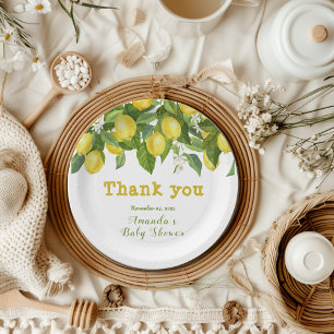 Assiettes En Carton Baby shower principal de citrons d'agrumes de frui