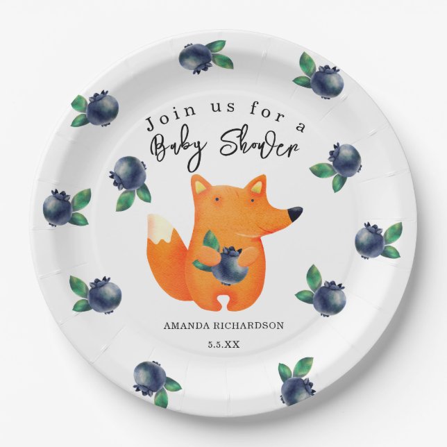 Assiettes En Carton Baby-Shower Renard (Devant)