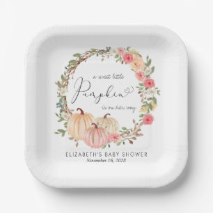 Assiettes En Carton Baby shower rose Citrouille